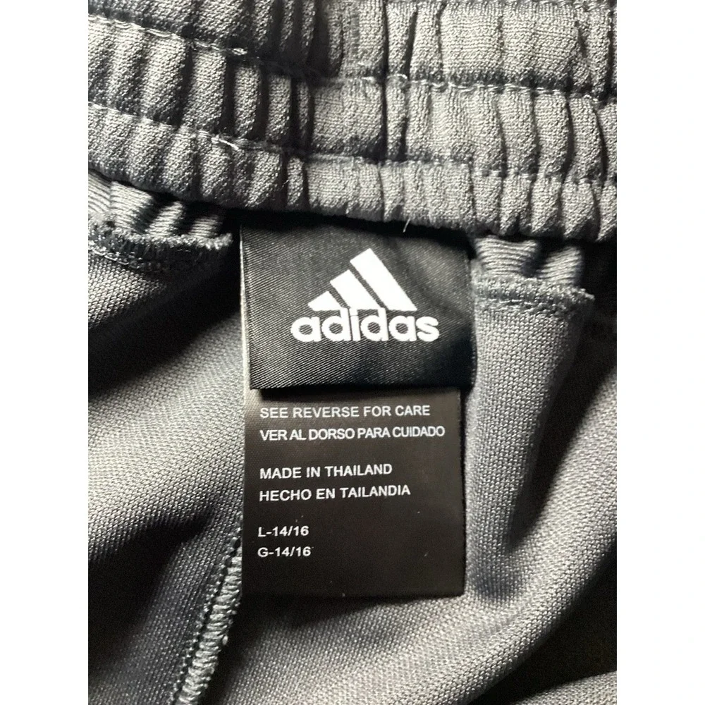 Nwt Adidas Climalite Youth‎ Large 14-16 Grey And Green Stripe Sweatpants